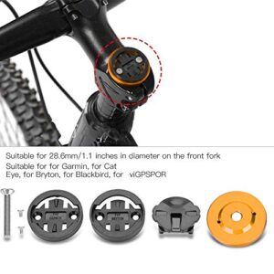 Liyeeo Bike Computer Stem Holder, Bike Computer Holder Wide Compatibility Sturdy Durable for Road Bike C for Mountain Bikes(Gold)