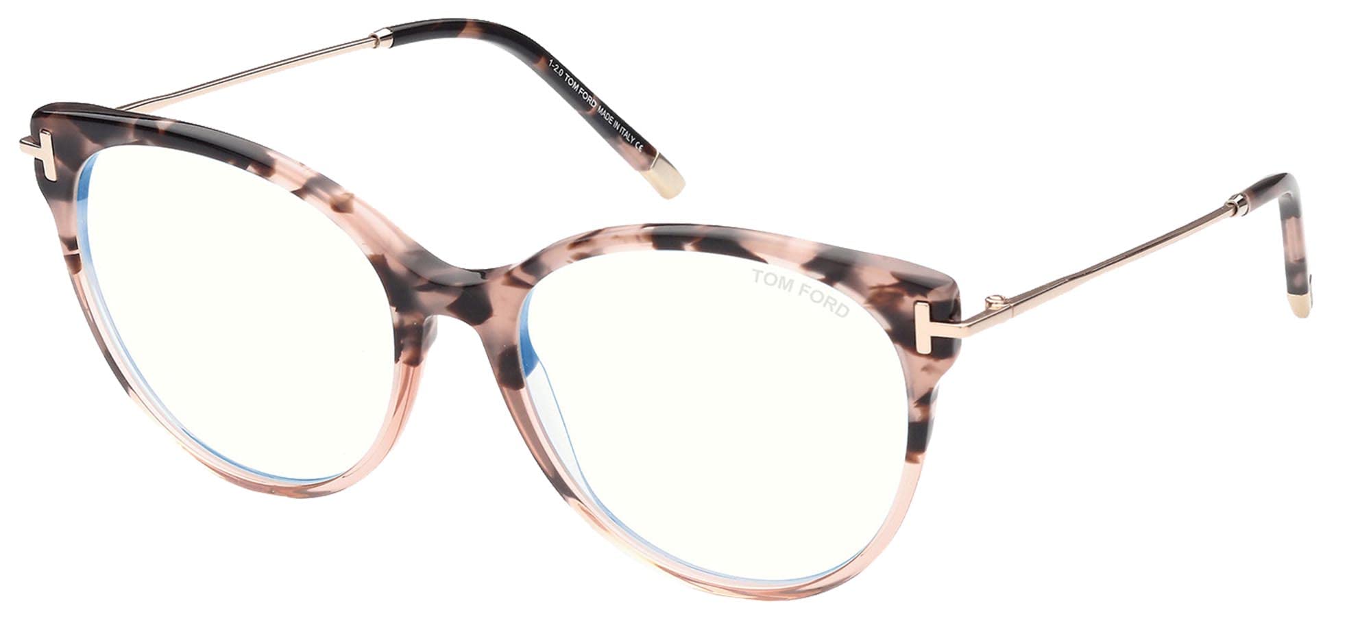 Tom Ford FT 5770-B BLUE BLOCK Pink Havana Shaded/Blue Filter 54/17/140 women Eyewear Frame