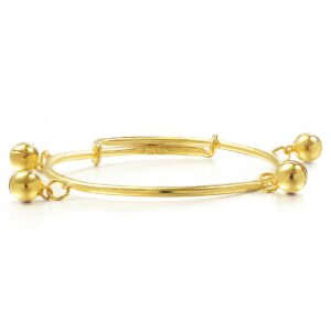 chow sang sang 999.9 24k gold price-by-weight 7.48g gold tiny size gifting adjustable bangle with bells 09220k