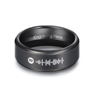 lorapetid scannable custom spotify code music promise rings personalized wedding band rings for men women dad mom bbf engraved song name rings stainless steel ring jewelry gift (9)