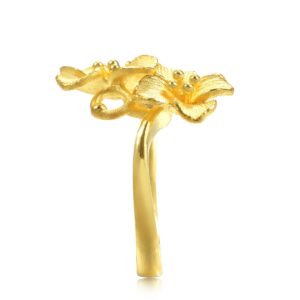 CHOW SANG SANG 999.9 24K Gold Price-by-Weight 7.86g Gold Layering Hydrangeas Ring(Size 17) for Women 86594R