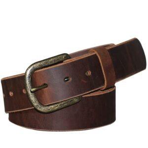 PAZARO Men's Leather Belt 100% Full Grain Leather Mens Belt