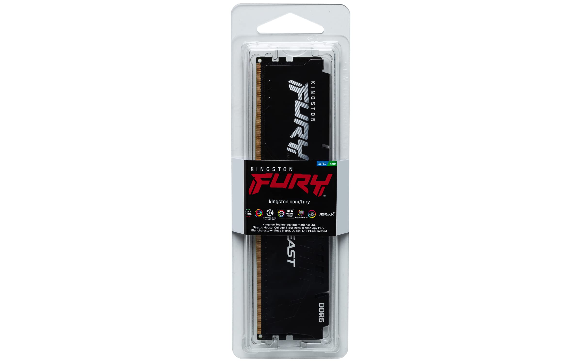 Kingston Technology Kingston Fury Beast 16GB 5600MHz DDR5 CL40 DIMM Single Module Desktop Memory KF556C40BB-16 Black