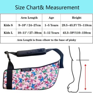 Ledhlth Soft Foam Arm Sling Butterfly for Shoulder Kids Toddler Arm Support Brace for Broken Collarbone Children Shoulder Immobilizer for Shoulder Injury (Kids L)