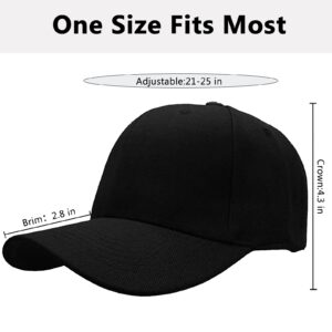 Rosoz 3 Pack Baseball Cap Men Women Cotton Dad Hat Classic Adjustable Plain Golf Hat Low Profile Unisex