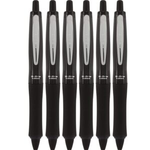 PILOT Dr. Grip FullBlack Refillable & Retractable Ballpoint Pen, Medium Point, Black Ink, 6 PACK