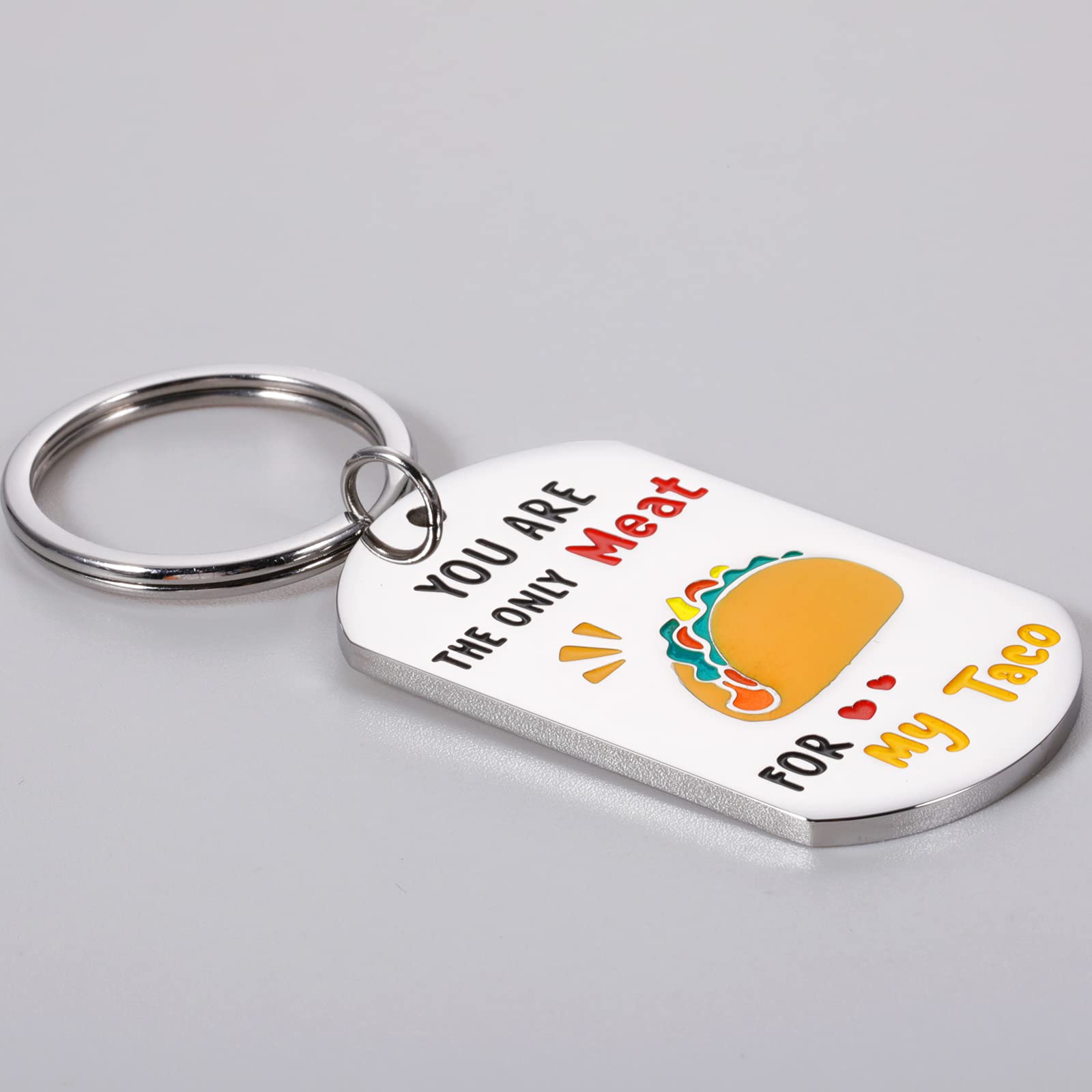 Perleddom Anniversary Day Gifts for Men Women I Love You Gifts for Him Birthday Keychain Gifts for Husband Boyfriend Engagement Gifts for Couples Groom Men from Wife Girlfriend Taco Gifts