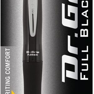 PILOT Dr. Grip FullBlack Refillable & Retractable Ballpoint Pen, Medium Point, Black Ink, 6 PACK