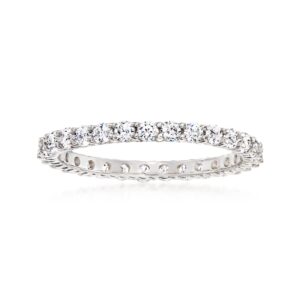 ross-simons 0.90 ct. t.w. cz eternity band in sterling silver. size 8