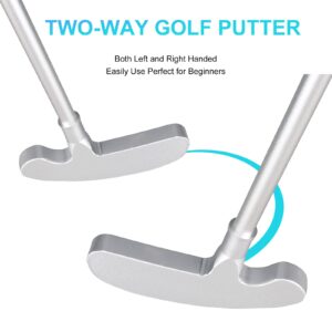 Yamato Golf Putter Right Handed and Left Kid Putter Two-Way Mini Golf Club for Kids Adults with 2 Real Golf Balls