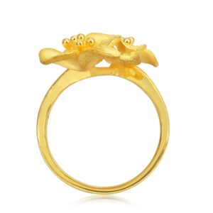 CHOW SANG SANG 999.9 24K Gold Price-by-Weight 7.86g Gold Layering Hydrangeas Ring(Size 17) for Women 86594R