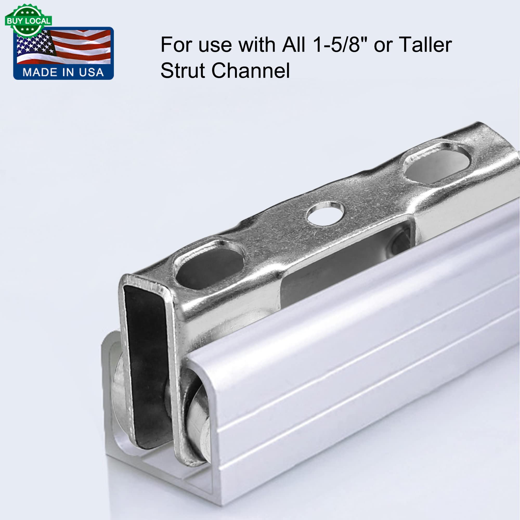 Trolley Assembly 4 Wheel Light Duty for Use with All 1-5/8" or Taller Strut Channel,Electro-Galvanized Zinc (4)