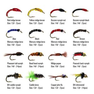 133 Pcs Fly Fishing Flies Fishing Ultra-Thin Portable Flies Kit Assortment with Box Trout Fishing Fly Lures