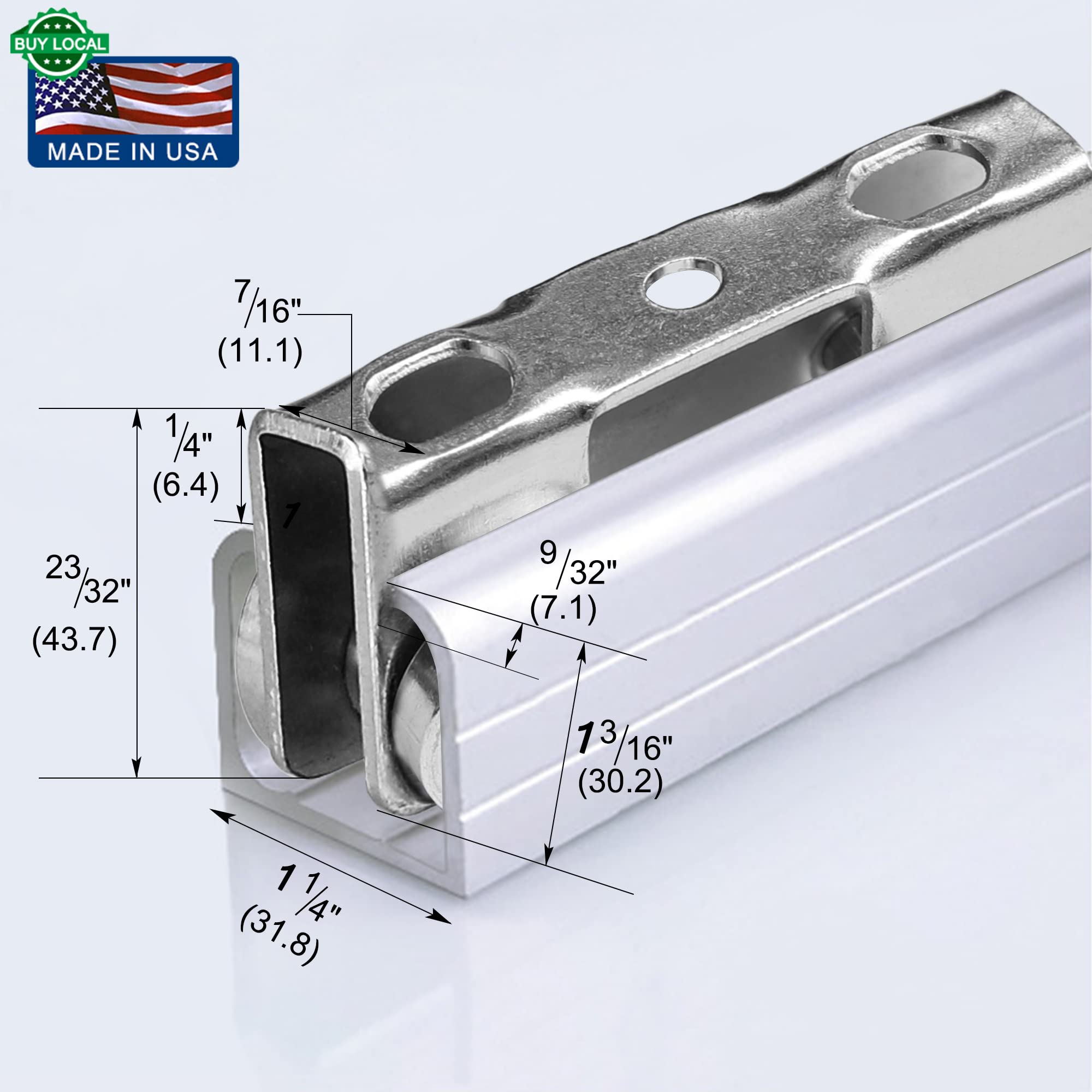 Trolley Assembly 4 Wheel Light Duty for Use with All 1-5/8" or Taller Strut Channel,Electro-Galvanized Zinc (4)