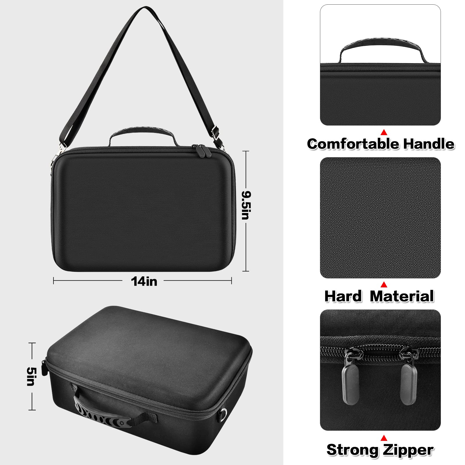 Carrying Case for Meta for Quest 3 Oculus for Quest 2 Advanced All-in-One Virtual Reality Headset/Touch Controllers/Elite Strap VR2 Accessories with Silicone Face Cover, Lens Protector (No Device)