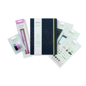 Filofax Refillable Notebook, A5 Size, Confetti Collection, 8.25" x 5.75", Charcoal (B115117U)