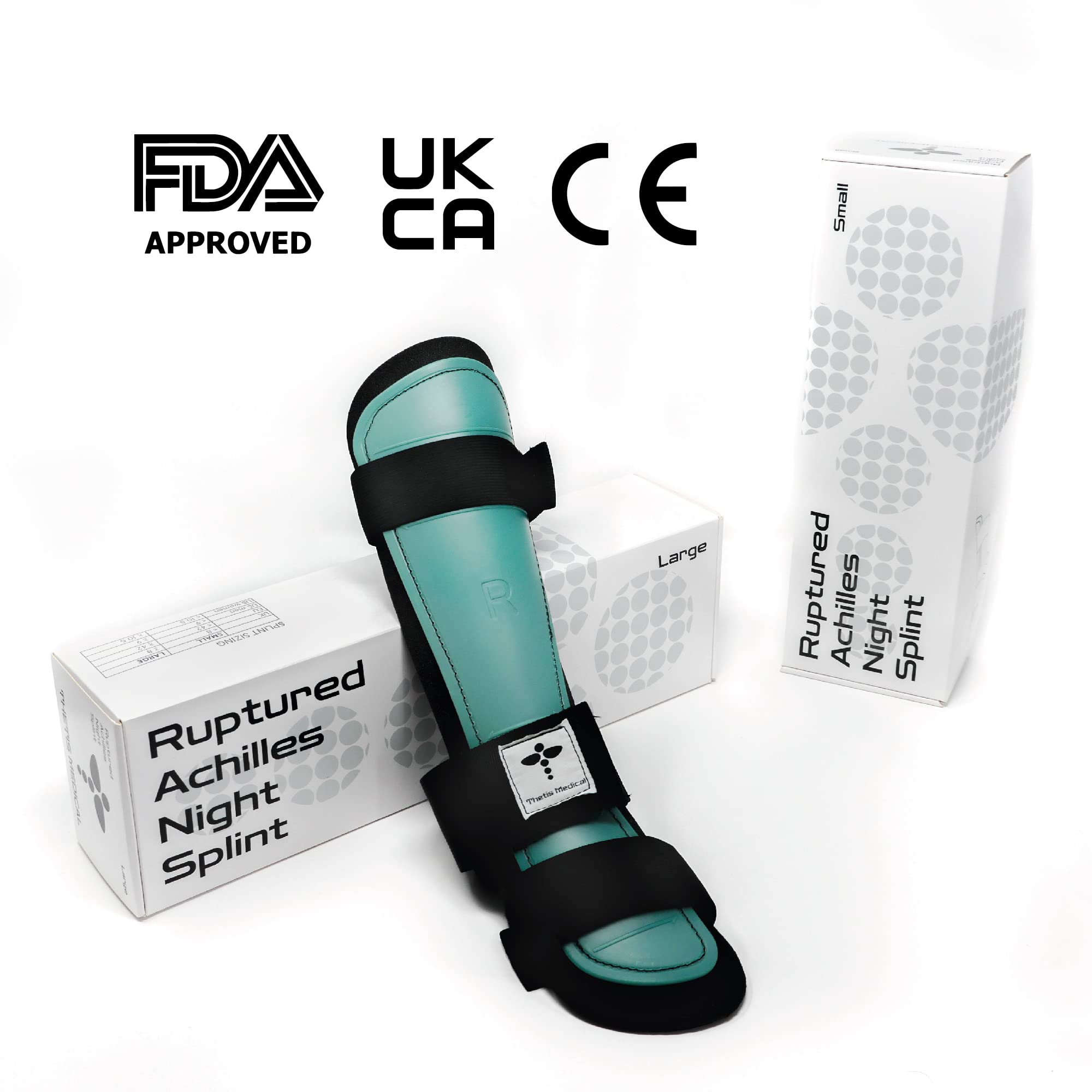 Achilles Tendon RUPTURE Night Splint, ONLY for COMPLETE Achilles tear - BEFORE PURCHASE: 1. Select SIZE & SIDE 2. Check with MEDICAL PROFESSIONAL (Small, Left)