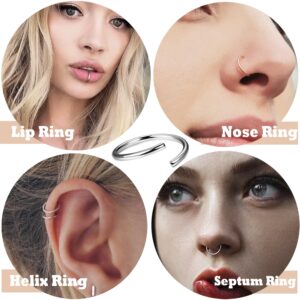 EIELO 240 Pcs Nose Ring Studs Set for Women Men Surgical Stainless Steel Nose Hoop CZ Bone Nose Studs Ring Nose Piercing Jewelry 20G 22G 1.5mm 2mm 2.5mm L Shaped