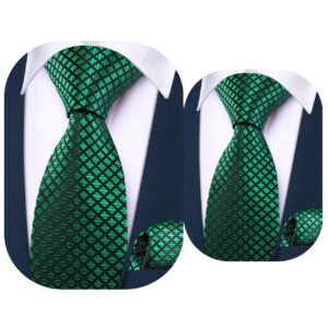 Barry.Wang Necktie Boy Silk Plaid Tie Set Father and Son Check Tie Set Hanky Engagement