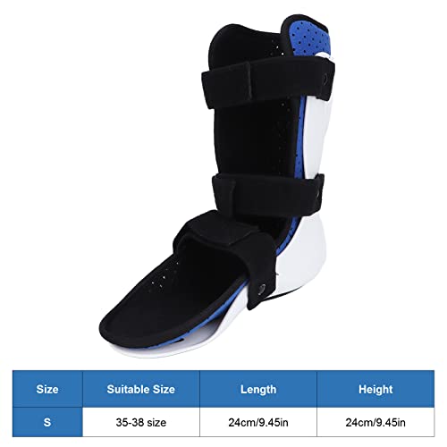 Foot Orthosis Support Drop, Ankle Foot Drop Hook and Loop Fasteners Repeatable Cleaning Porous Ventilation for Men for Stroke Tendon Injury for Women(Left foot, S)