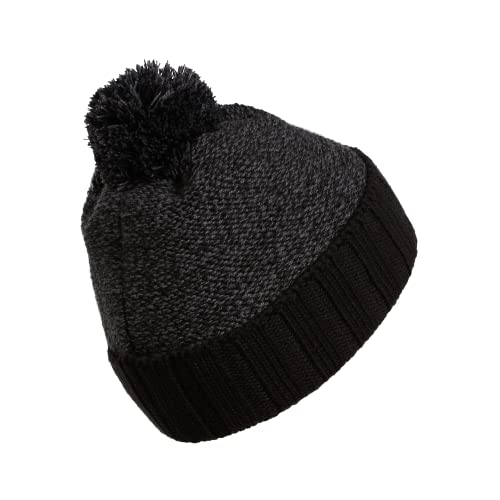 adidas Men's Recon Ballie Pom Beanie, Black-Grey Six Marl/White/Black, One Size