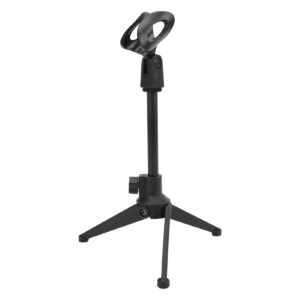 microphone stand,portable desktop 20.5-27cm adjustable shockproof detachable tripod mini table stand, mic stand clip holder,for conference/live streaming