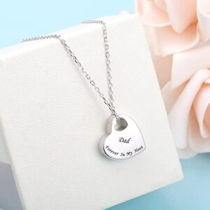 Jinlou Loved Ones Urn Pendant Necklace 925 Sterling Silver Keepsake Memorial Heart Cremation Jewelry for Women(Dad)