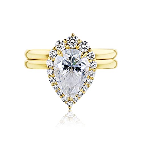 2.4 ct tw Kobelli Moissanite Phoebe Bridal Set - yellow-gold / 7.5 / G-H