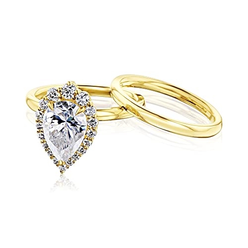 2.4 ct tw Kobelli Moissanite Phoebe Bridal Set - yellow-gold / 7.5 / G-H