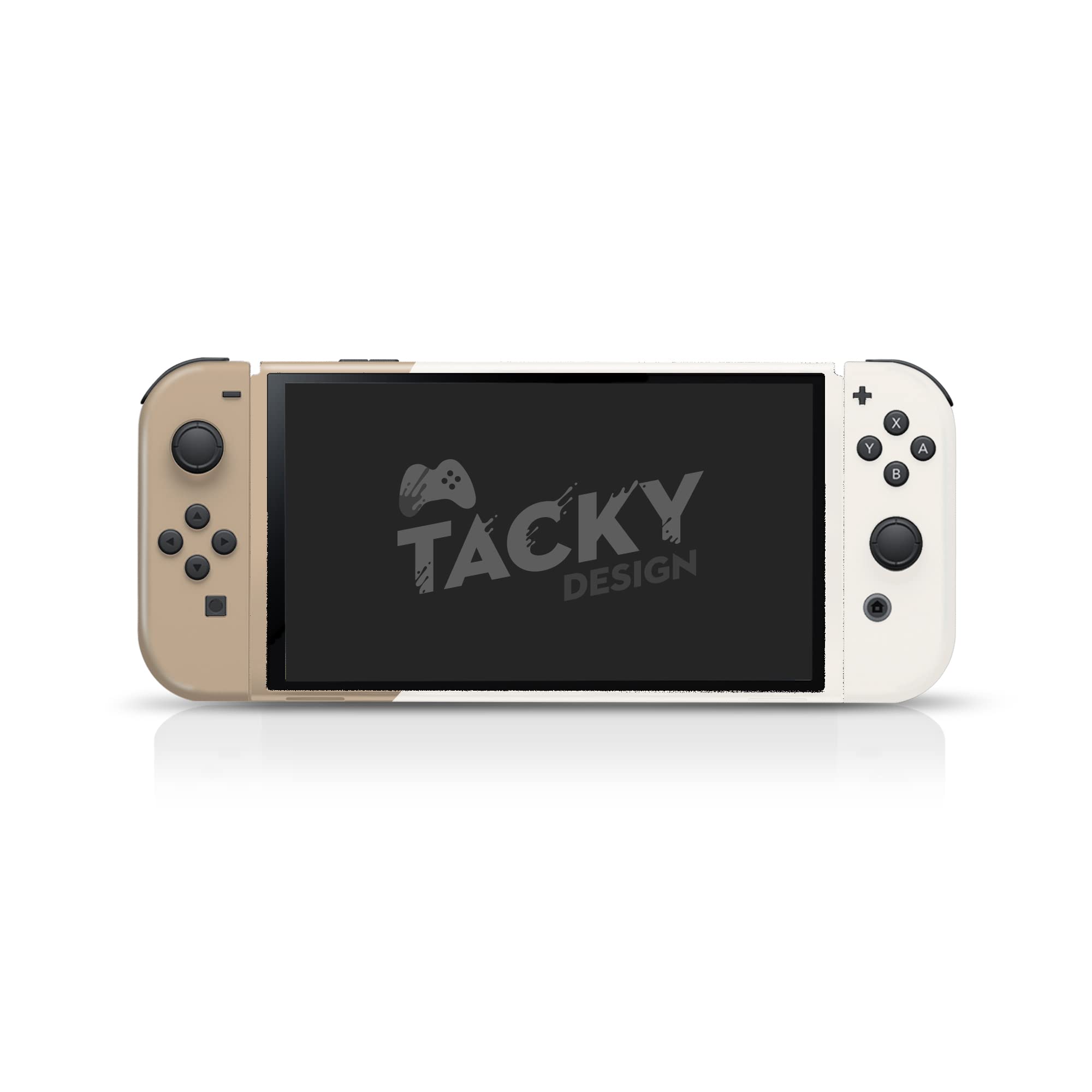 Tacky Design Beige Colorwave Skin Compatible with Nintendo Switch OLED Skin - Vinyl 3M Color Blocking Stickers Set - Compatible with Nintendo Switch OLED Skin Joy Con, Console, Dock - Decal Full Wrap