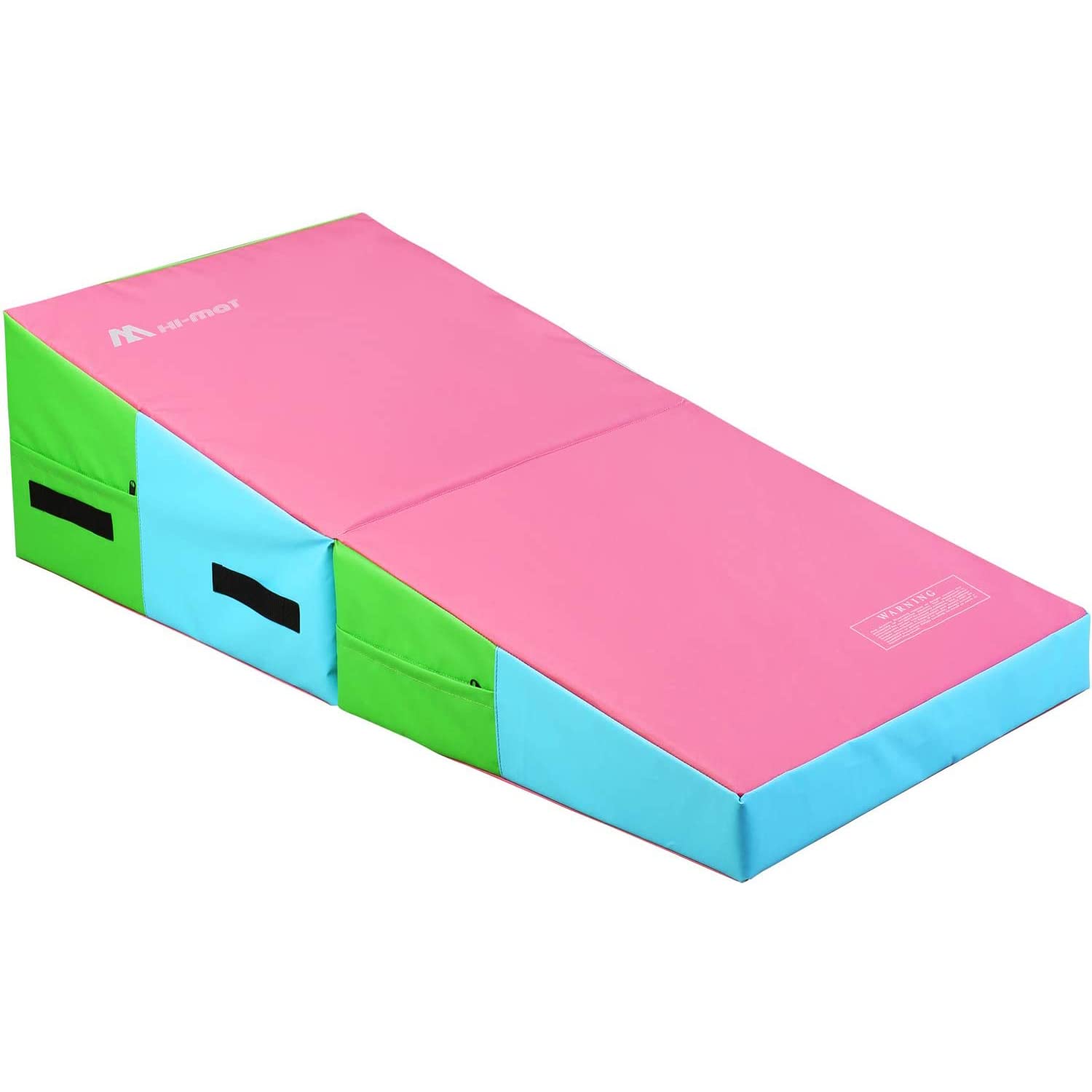 Cheese Mat Incline Wedge Mat 47''x24''x14''/59"x30"x14" Gymnastics Ramp Cheese Slope Mat Skill Shape Tumbling Mat Gym Fitness by M HI-Mat (Red-Green-55''x28''x14'')