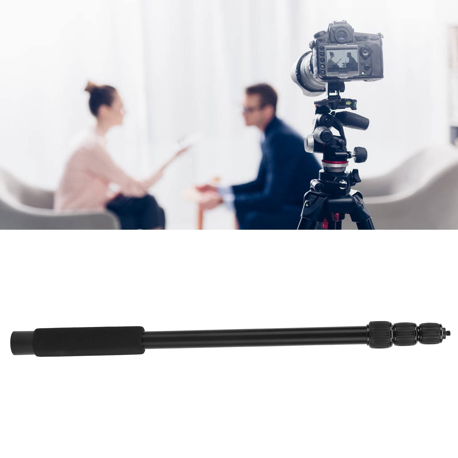 Shanrya Mic Boom Arm, Boom Pole Holder, High Durability Aluminium Alloy CNC Technology Boom Pole for Interview/ TV Applications/ Video Production(4 Knots)