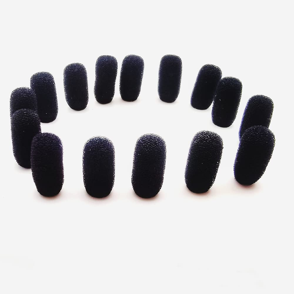 LINHUIPAD 15 Pack Mini Lavalier Foam Cover Windscreen for Countryman E6 and other Headset Lapel Microphones (Black)