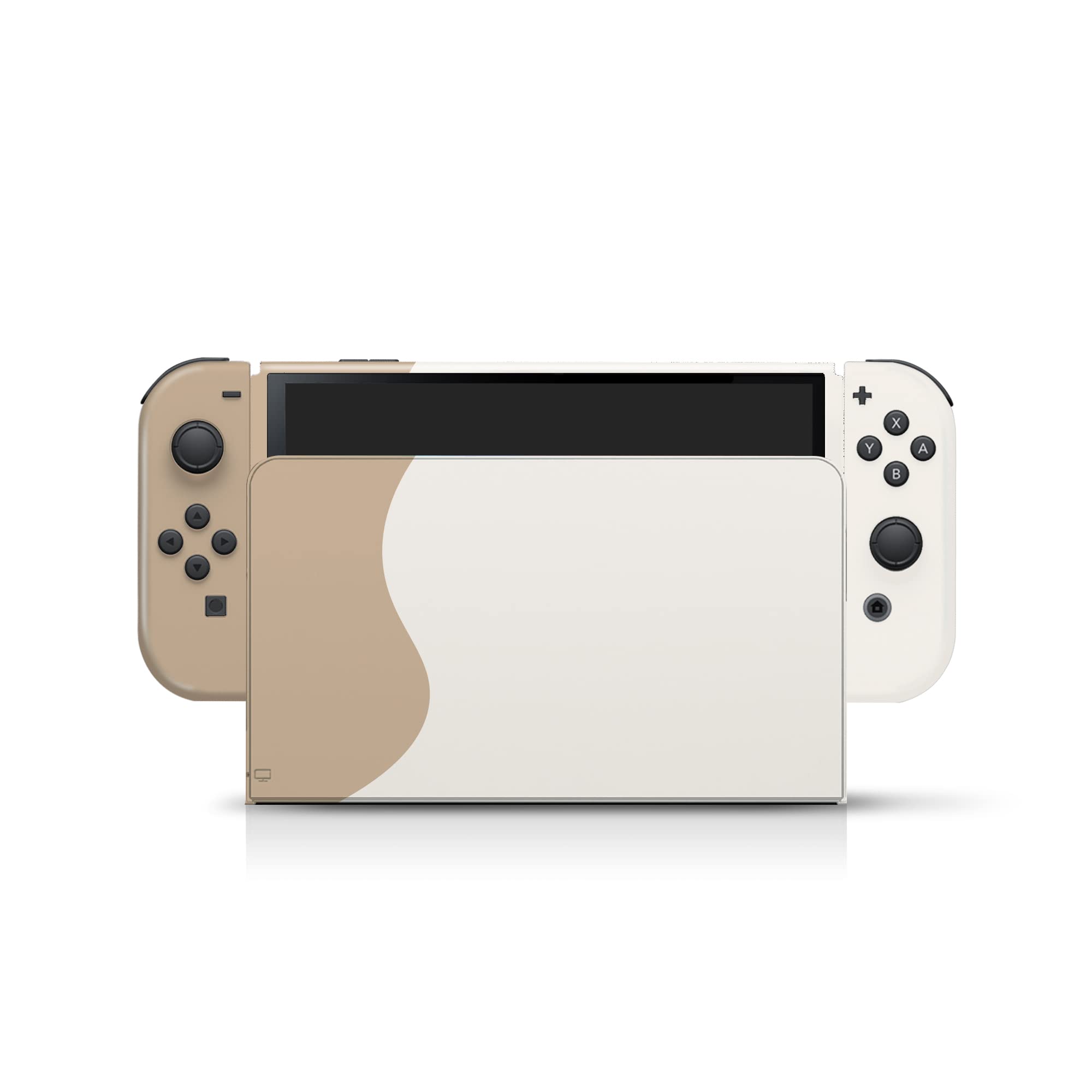 Tacky Design Beige Colorwave Skin Compatible with Nintendo Switch OLED Skin - Vinyl 3M Color Blocking Stickers Set - Compatible with Nintendo Switch OLED Skin Joy Con, Console, Dock - Decal Full Wrap