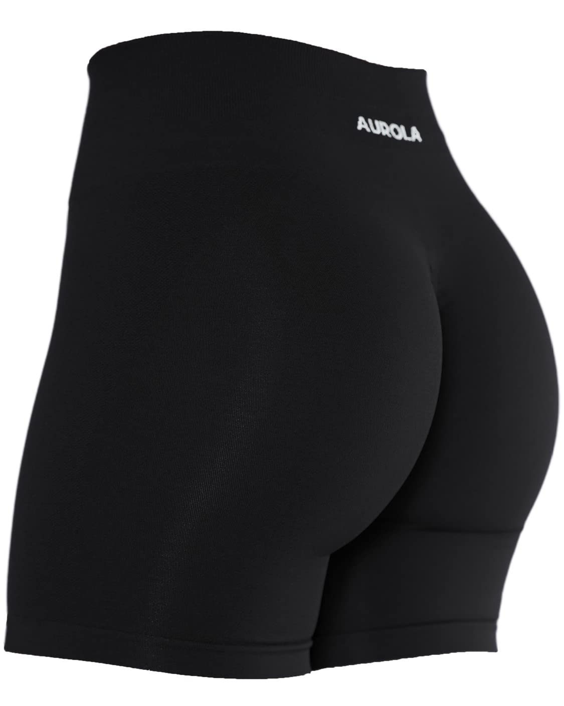 AUROLA Intensify Workout Shorts for Women Seamless Scrunch Short Gym Yoga Running Sport Active Exercise Fitness Shorts(S,Black)