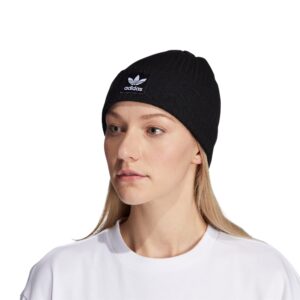 adidas Originals Women's Rib Beanie, Black/White 2, One Size