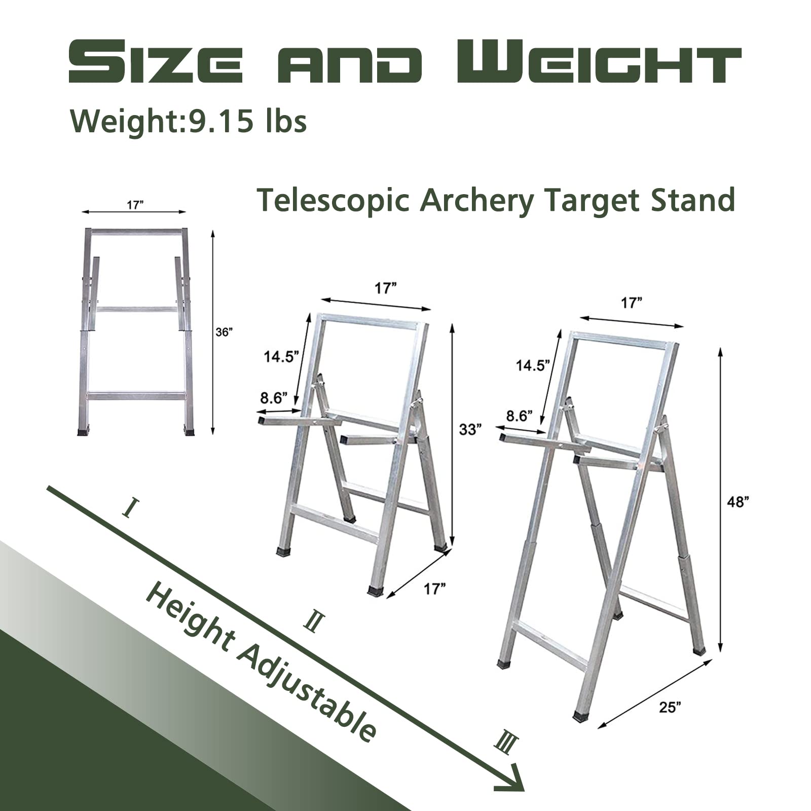 Swatlo Archery Target Stand for Bag & Straw Archery Targets 3 or 5 Layer, Portable & Foldable Archery Target Stand for Backyard/Indoor Archery Practice