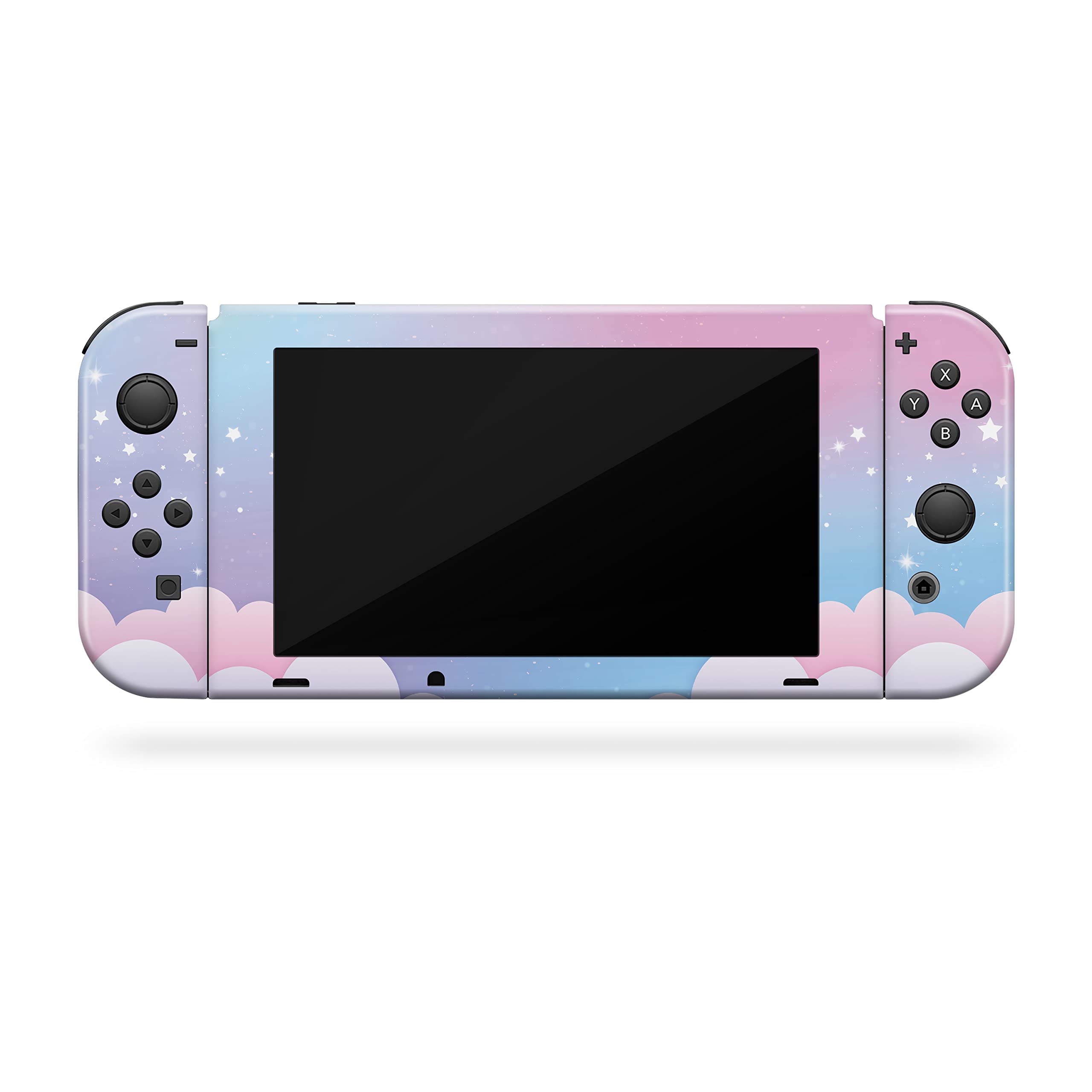 TACKY DESIGN Clouds Skin Compatible with Nintendo Switch Skins Decal, Stickers Blue Pastel Starry Sky Vinyl 3M Moon Full wrap Cover (Blue Pink Gradient)