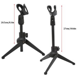 Microphone Stand,Portable Desktop 20.5-27cm Adjustable Shockproof Detachable Tripod Mini Table Stand, Mic Stand Clip Holder,for Conference/Live Streaming