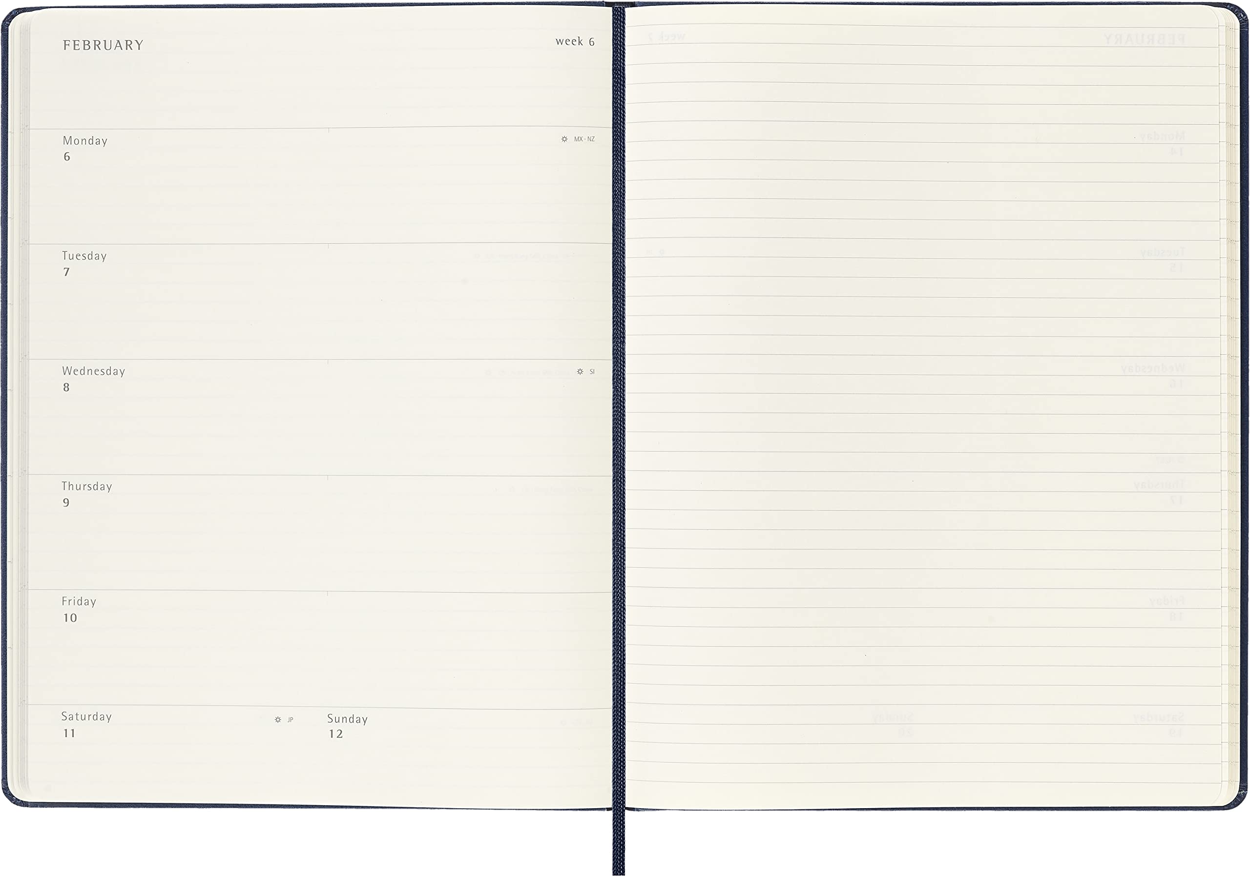 Moleskine Classic 18 Month 2022-2023 Weekly Planner, Hard Cover, XL (7.5" x 9.75"), Sapphire Blue