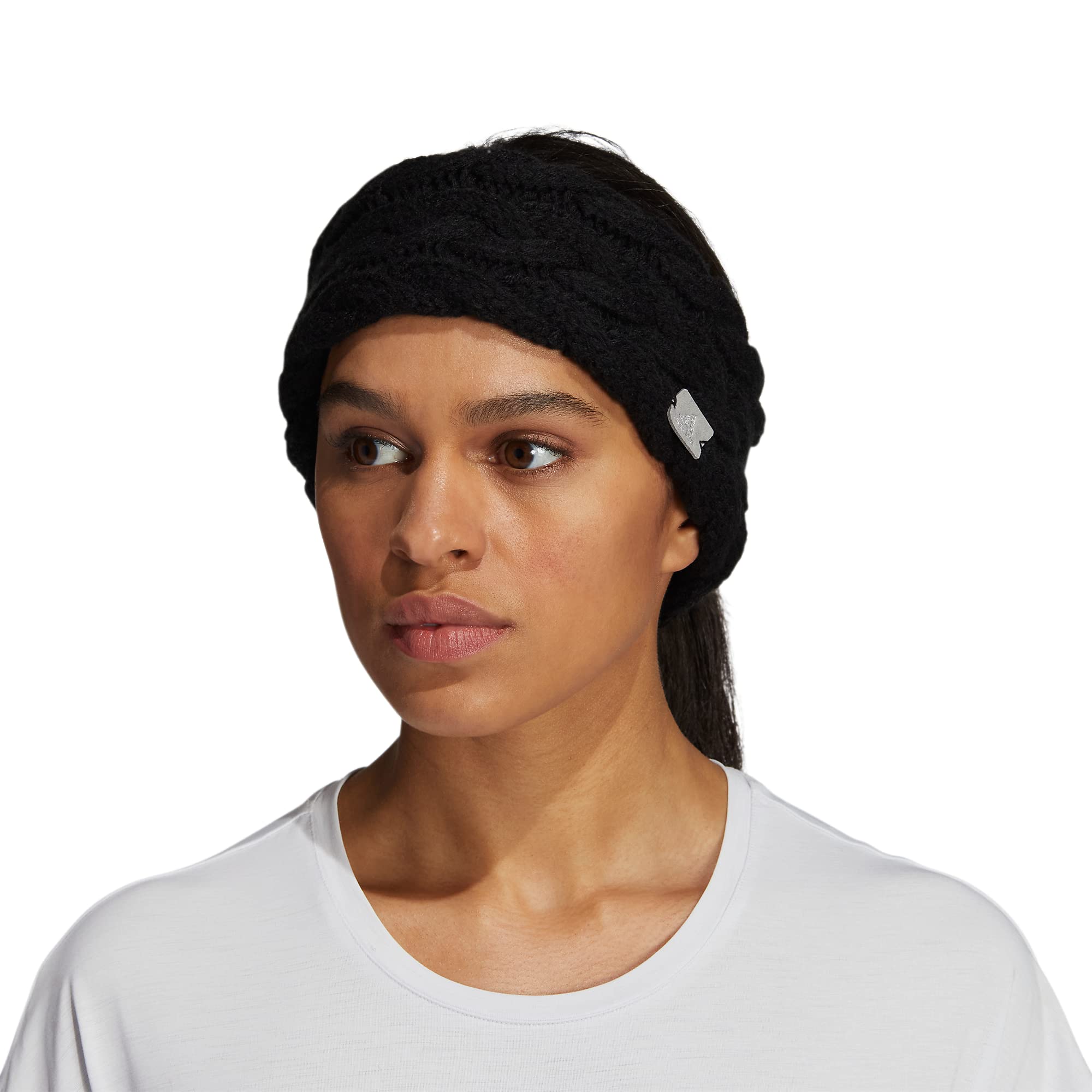 adidas womens Fashion Knit Headband, Black/Grey/Silver Metallic, One Size