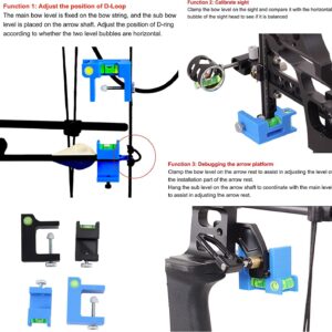 SOPOGER Archery Multifunctional Bow Level Tuning and Mounting String 3D Printing Compound Bow Sight Tuning Bubble Level Combos Tool Kit for Compound Bows (Black)