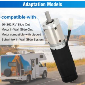 364262 RV in-Wall Slide-Out Motor, 42mm Mid Torque Motor with Brake, RV SlimRack in-wall Slide-Out Motor, SlimRack Slide-Out Motor with Brake compatible with Lippert Schwintek in-Wall Slide System