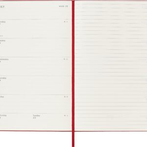 Moleskine Classic 18 Month 2022-2023 Weekly Planner, Hard Cover, Large (5" x 8.25"), Scarlet Red