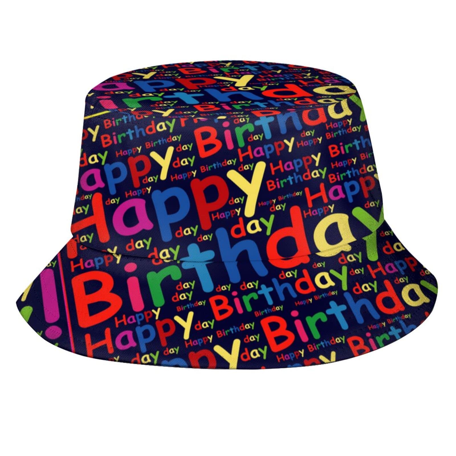 Happy Birthday Bucket Hat Fisherman Hat Beach Travel Sun Hat Outdoor Cap for Unisex Men Women