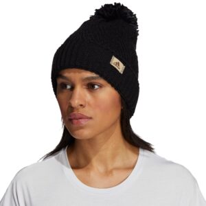 adidas Women's Twilight Ballie Pom Beanie, Black/Onix Grey, One Size