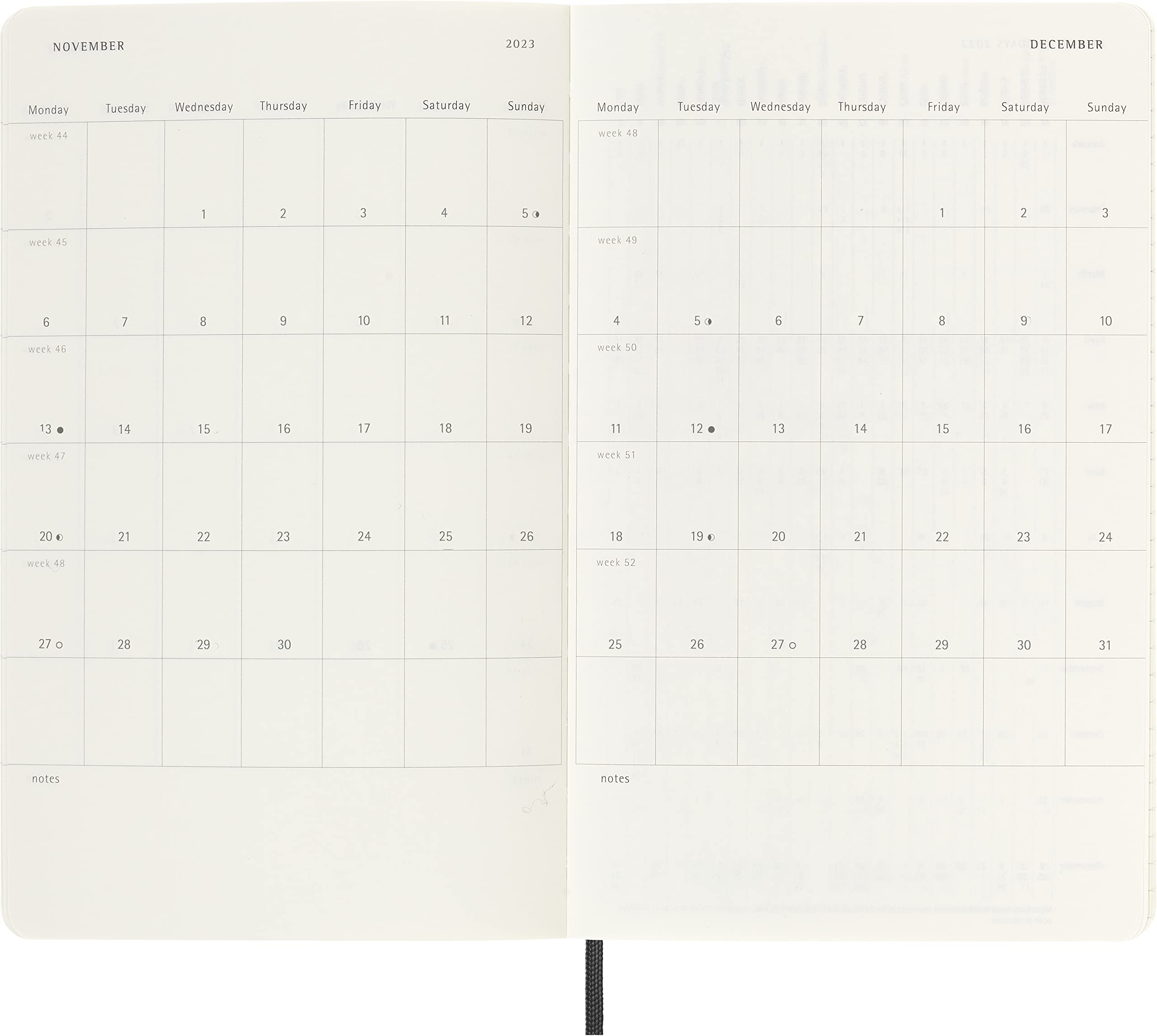 Moleskine Classic 18 Month 2022-2023 Weekly Planner, Soft Cover, Large (5" x 8.25"), Black