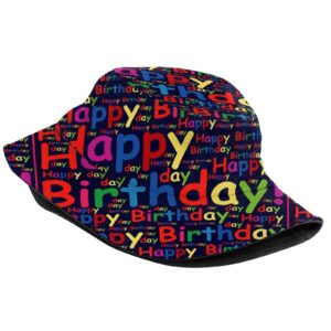 Happy Birthday Bucket Hat Fisherman Hat Beach Travel Sun Hat Outdoor Cap for Unisex Men Women