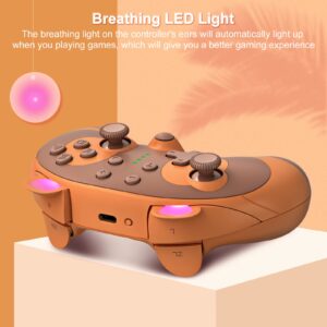 PowerLead Switch Controller - Cute Raccoon Animal Wireless Switch Controller for Switch Lite/OLED/PC, Switch Pro Controller Remote Gamepad Joystick with Turbo/Motion Control/Wake-up, Vibration