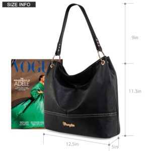 Wrangler Hobo Bags for Women Leather Hobo Purses Shoulder Bag Tote Bag Womens Purses and Handbags WG20-918BK